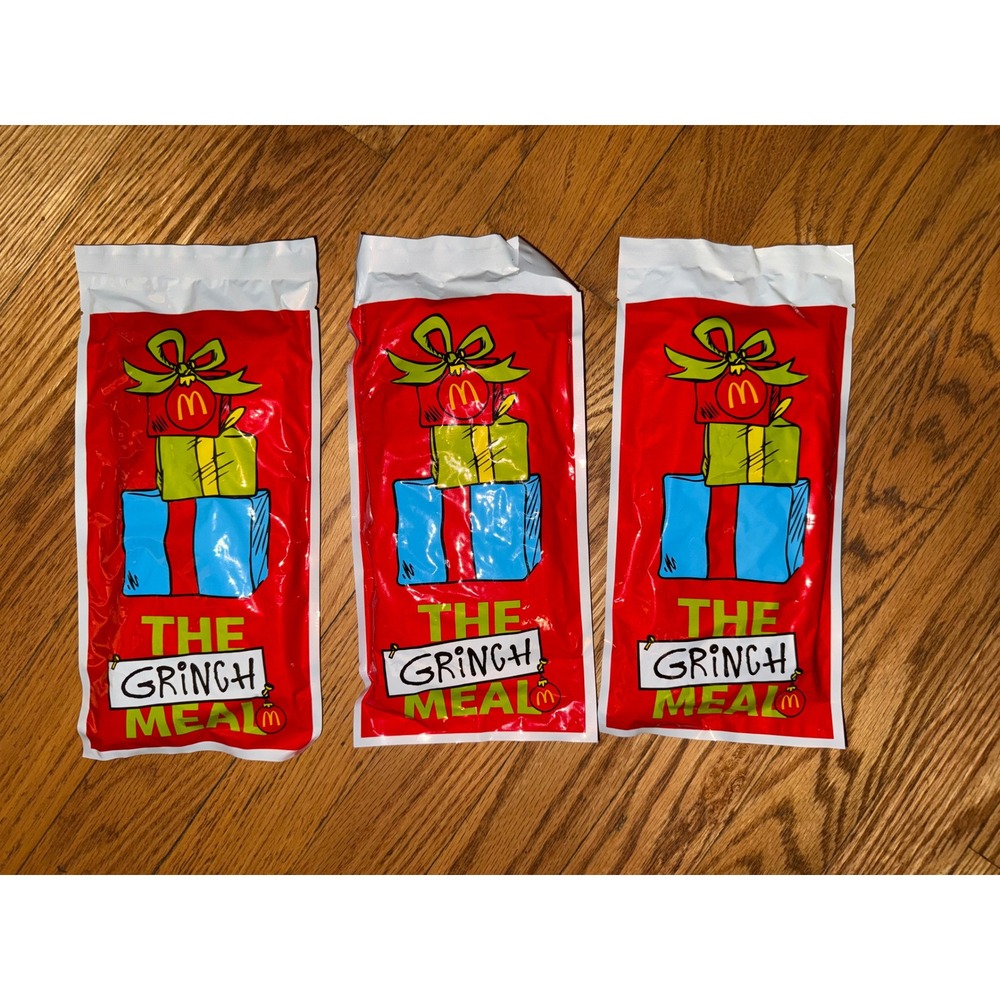 McDonald's Grinch Happy Meal Socks Set of 3 Sealed Brand New